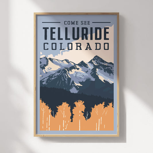 Telluride, Colorado Mountains Travel Poster
