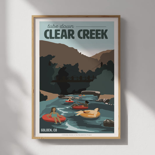 Tube Down Clear Creek Travel Poster