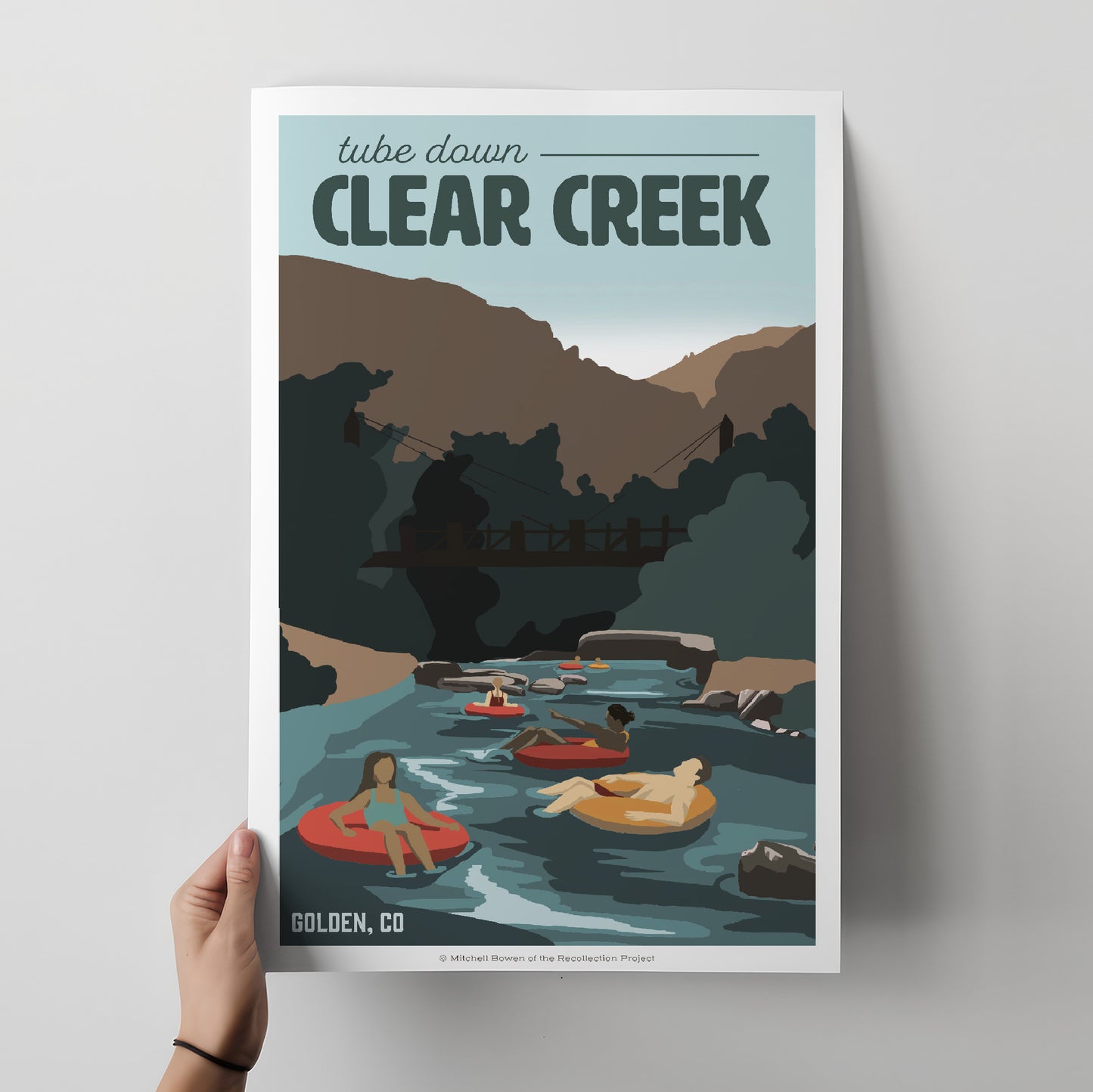 Tube Down Clear Creek Travel Poster
