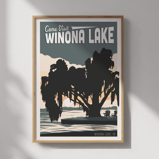 Winona Lake Travel Poster