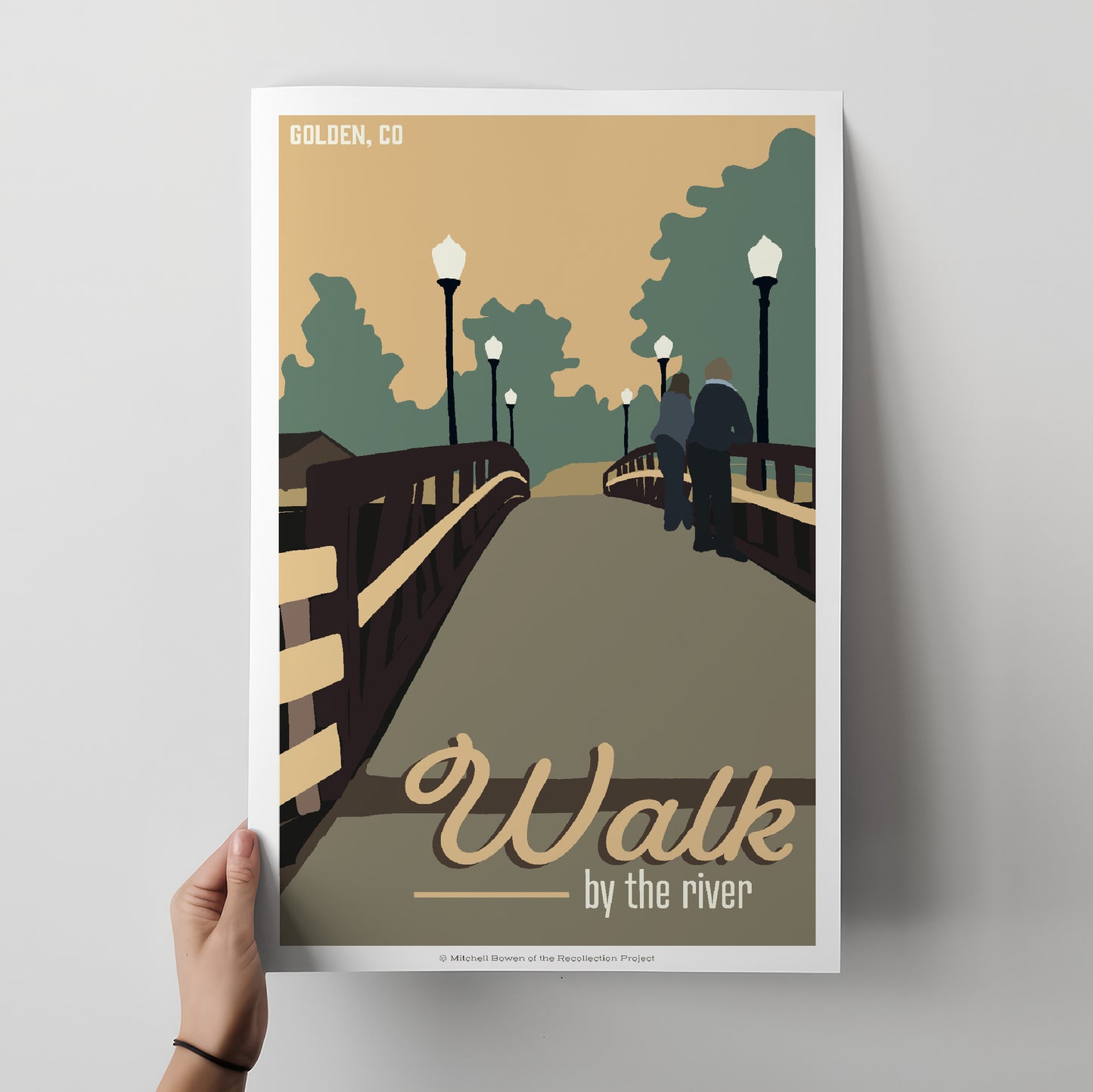 Walk Golden Travel Poster