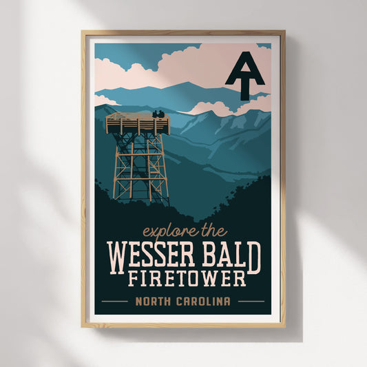 Wesser Bald Fire Tower Travel Poster