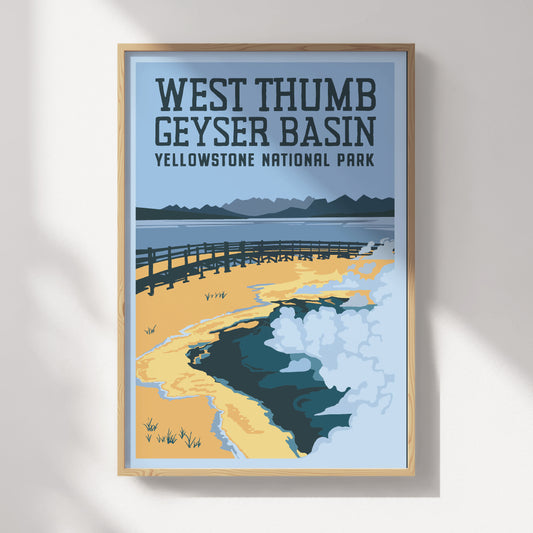 West Thumb Geyser Basin Travel Poster