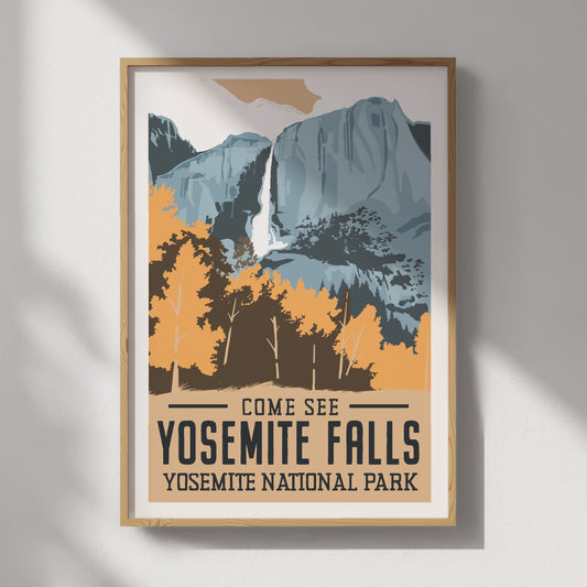 Yosemite Falls Travel Poster